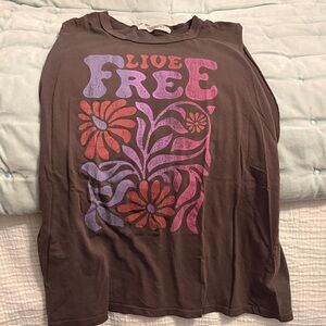 Project Social T Mauve Brown Graphic Tank